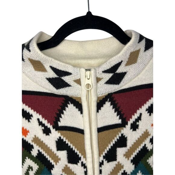 Collections Etc Women’s Large Southwest Zip Front & Fringe Hem Cardigan Sweater - Picture 5 of 7